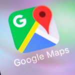 A smartphone screen showing Google Maps with the new Ask Maps AI interface for voice-based local queries