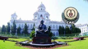 A professional graph showing the rise in interest payments and budget deficit of Telangana state as per the CAG report