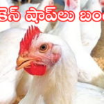 Closed shutter of a chicken shop with a strike notice in Telangana
