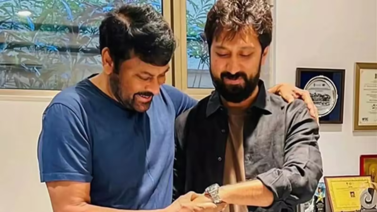 మెగాస్టార్ చిరంజీవి మరియు దర్శకుడు బాబీ కలయికలో రాబోతున్న కొత్త సినిమా పోస్టర్ లేదా కాన్సెప్ట్ ఆర్ట్.