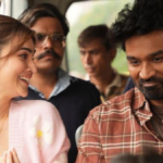 Actors Dhanush and Kriti Sanon in a romantic still from their upcoming collaboration.