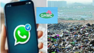 Piles of garbage and construction waste on a Hyderabad road illustrating the failure of the civic complaint system.