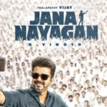 Official poster of Actor Vijay's movie Jananayagan with a 'Say No to Piracy' warning overlay.