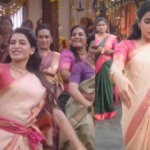 Samantha Ruth Prabhu dancing in a saree with family in Maa Inti Bangaaram movie song promo.