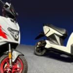 Premium Simple Ultra electric scooter in a sleek design showcasing its long-range battery and digital console.