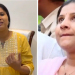 Tollywood singer Mangli addressing the media regarding the micro finance case allegations.