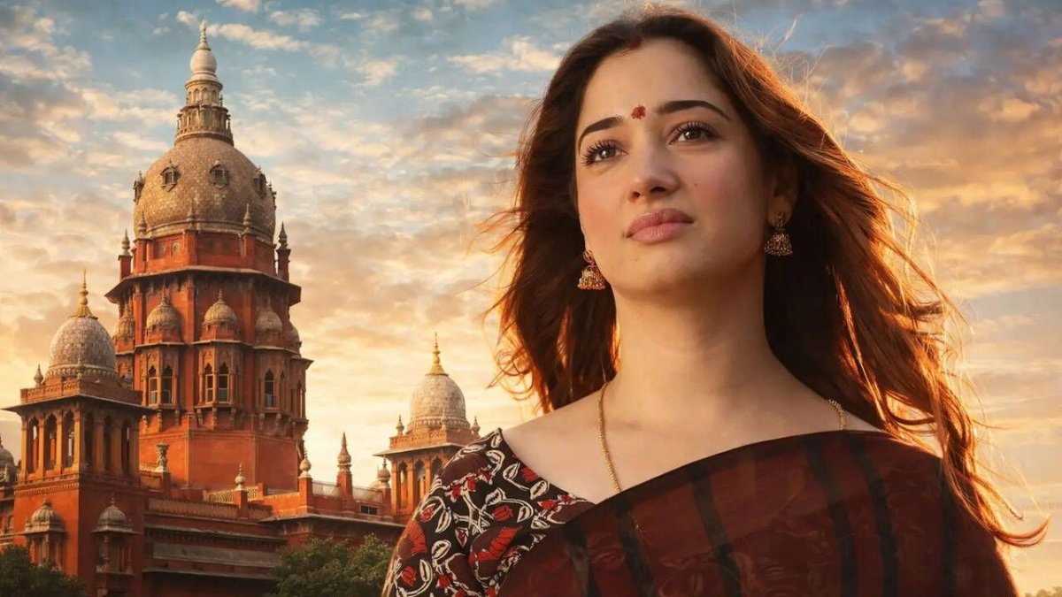Actress Tamannaah Bhatia representing a legal battle over celebrity image rights and brand endorsement contracts.
