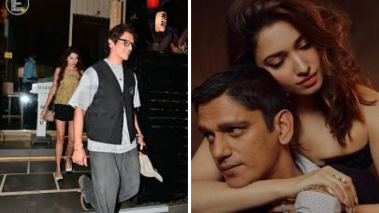 ముంబైలో ఒక హోటల్ వెలుపల నటుడు విజయ్ వర్మ మరియు నటి అలియా ఖురేషీ కలిసి ఉన్న దృశ్యం.