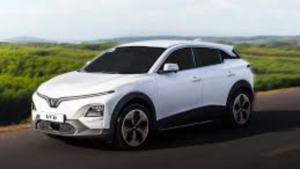 New VinFast VF MPV 7 electric seven-seater car launched in India with sleek LED lights and aerodynamic wheels.